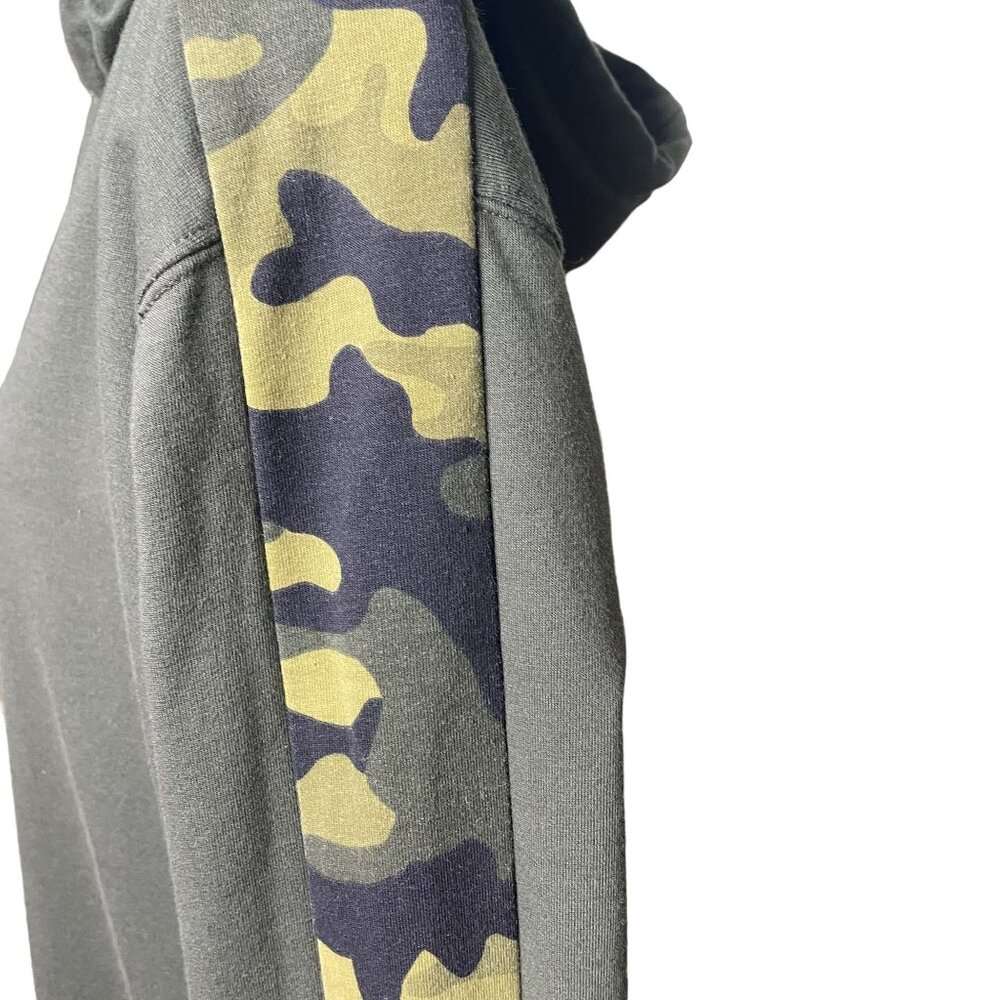Michael Kors Womens Hoodie Sweatshirt Army Green Camouflage Sleeves Size S u - Picture 7 of 13